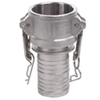 Coupler Cam & Groove ERITITE ETC 5" in stainless steel, with hose tail 125 for hose clamps
